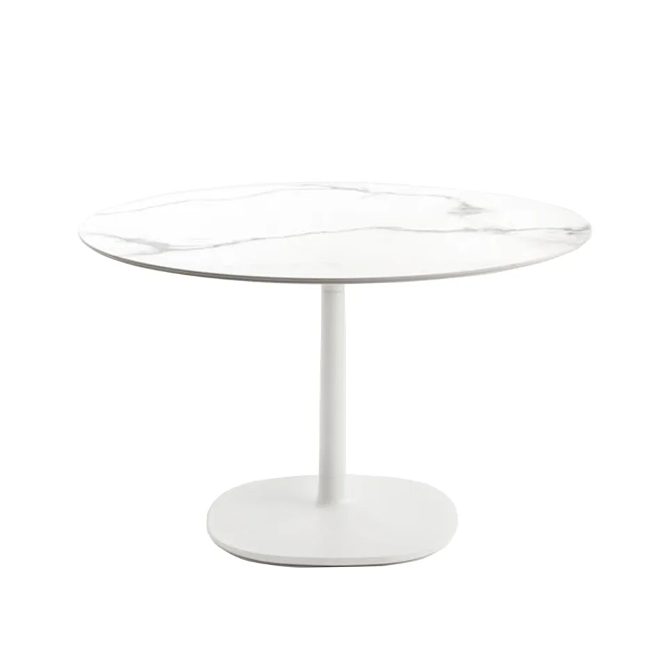 Multiplo Table 4136, White Marble Finish, Round: Ø135