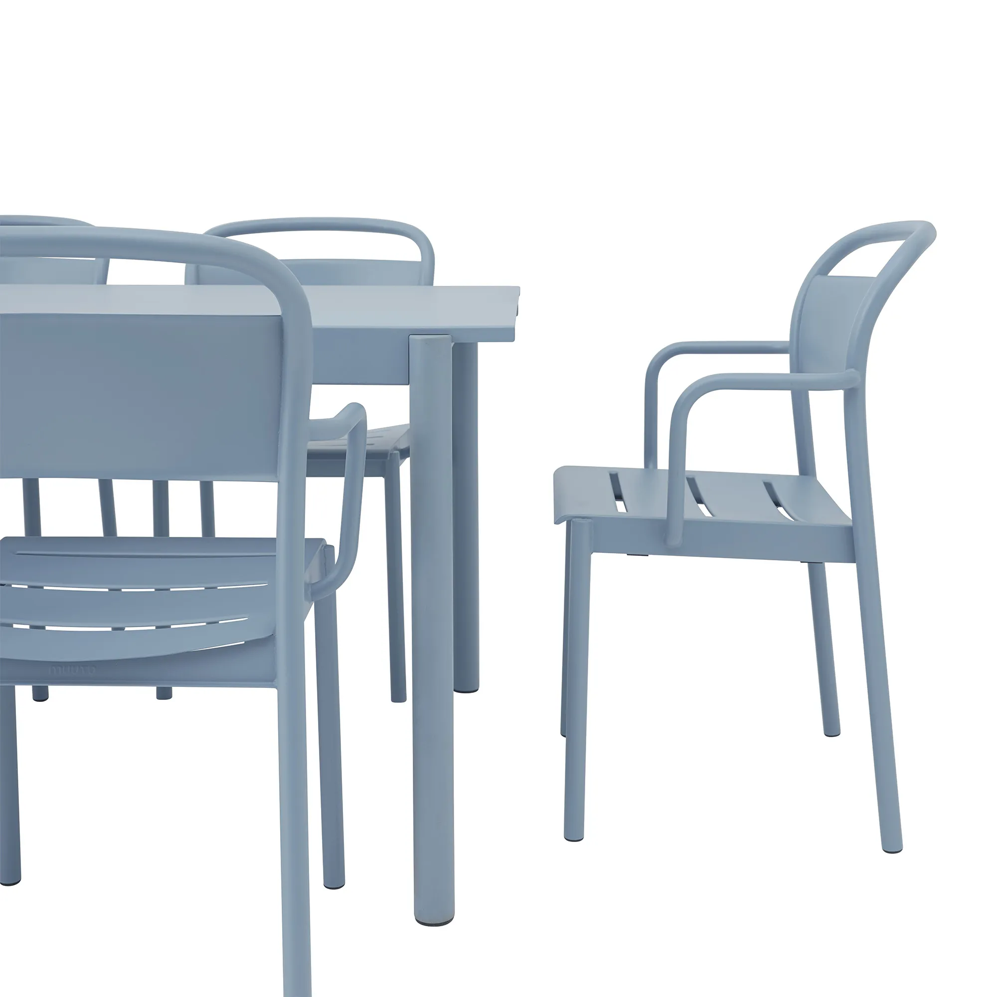 Linear Steel Outdoor Dining Table 140 cm - 3