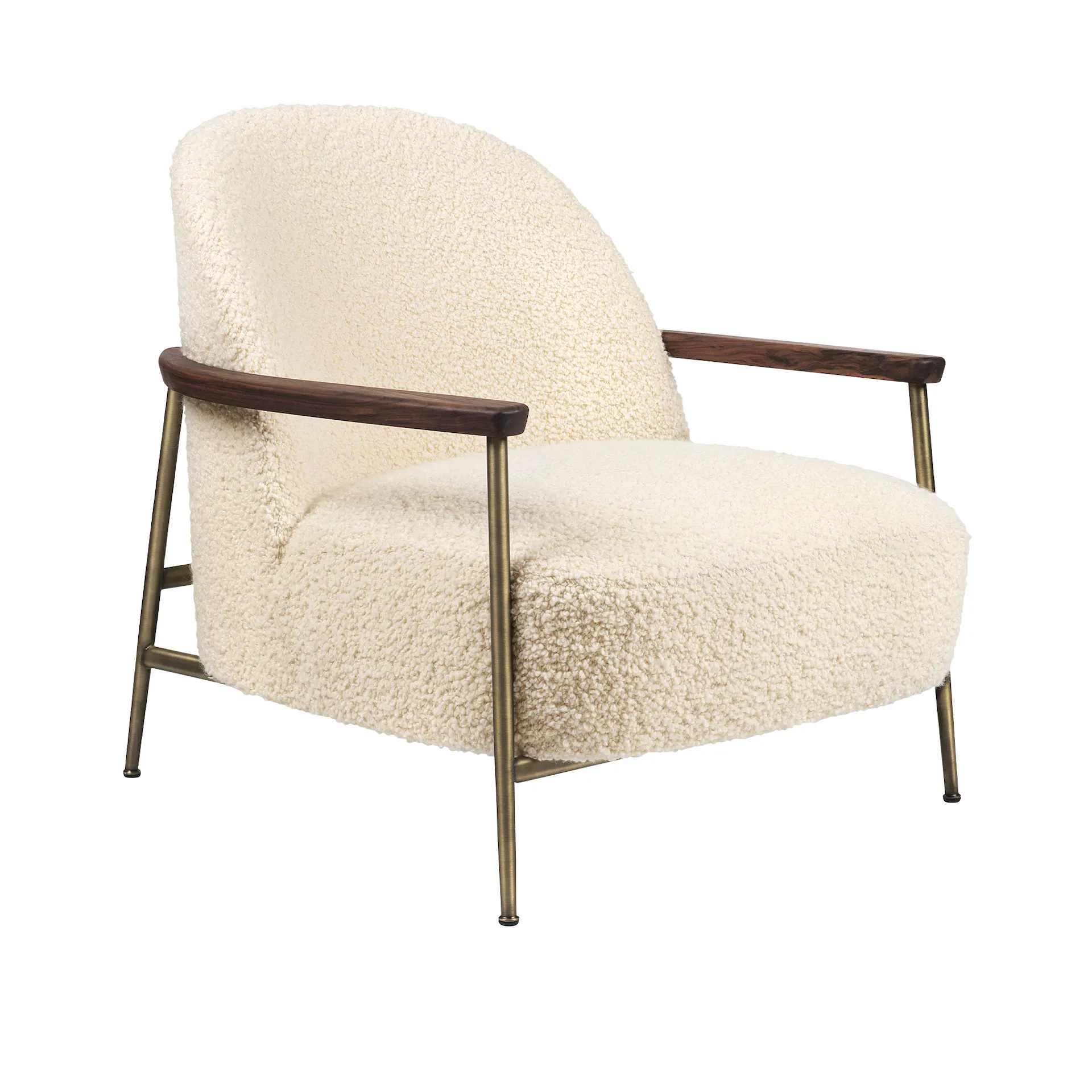 Sejour Lounge Chair with Armrest Walnut - Gubi - GamFratesi - NO GA