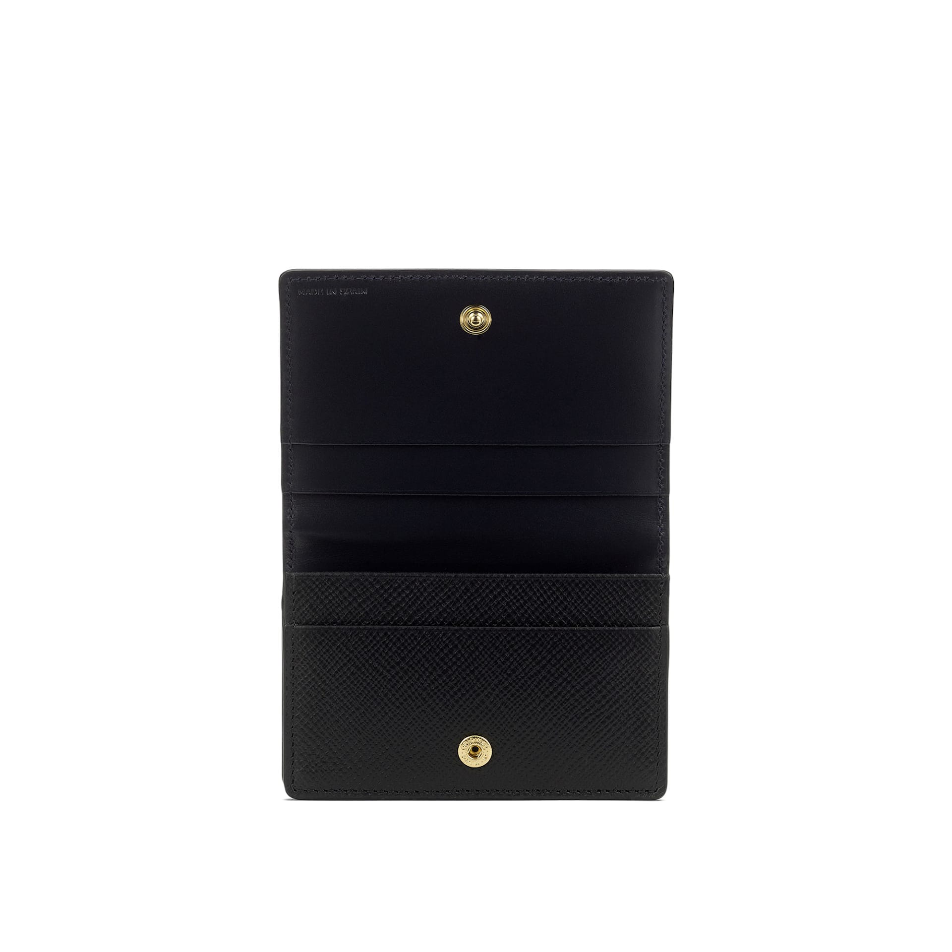 Panama Folded Card Holder - Black - Smythson - NO GA