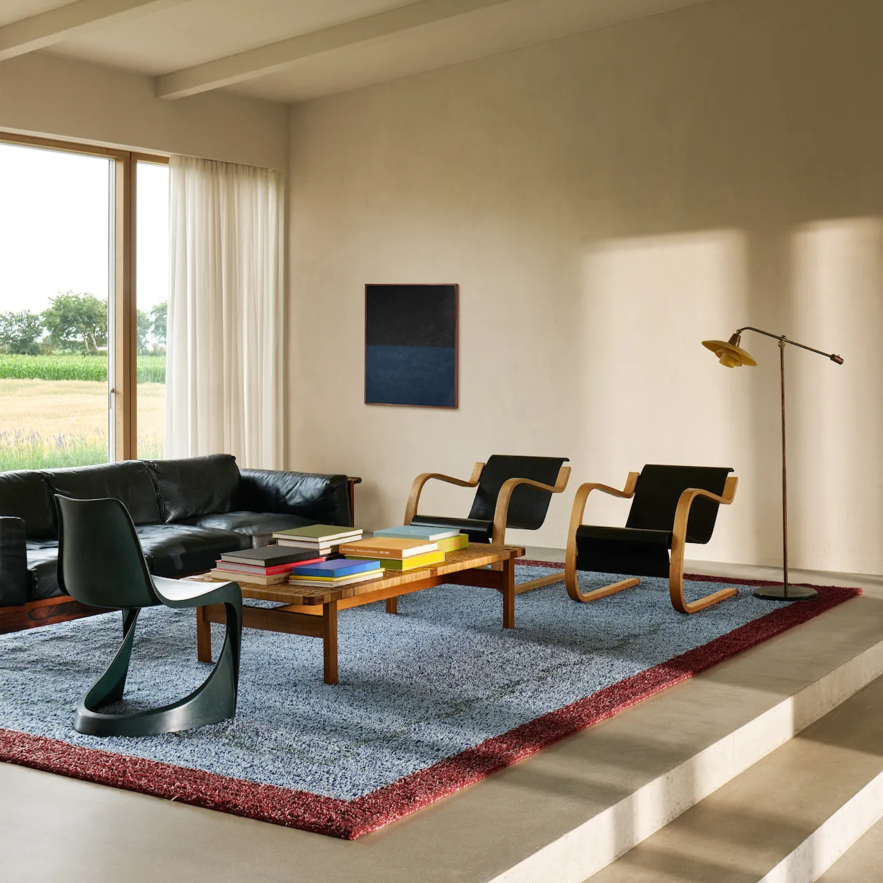 Ryya 01 Blue Rya Rug