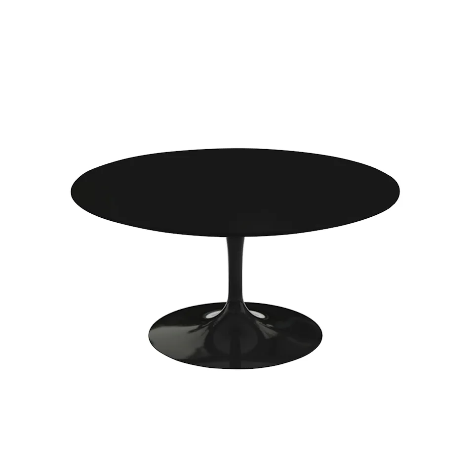 Saarinen Round Table - Coffee table, Black frame, Black laminate top, H: 39, Ø 91