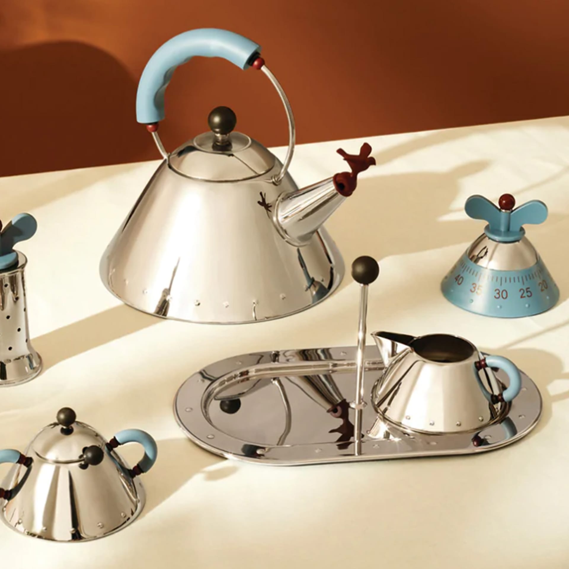 Kettle 9093 With Bird / Light Blue - Alessi - NO GA