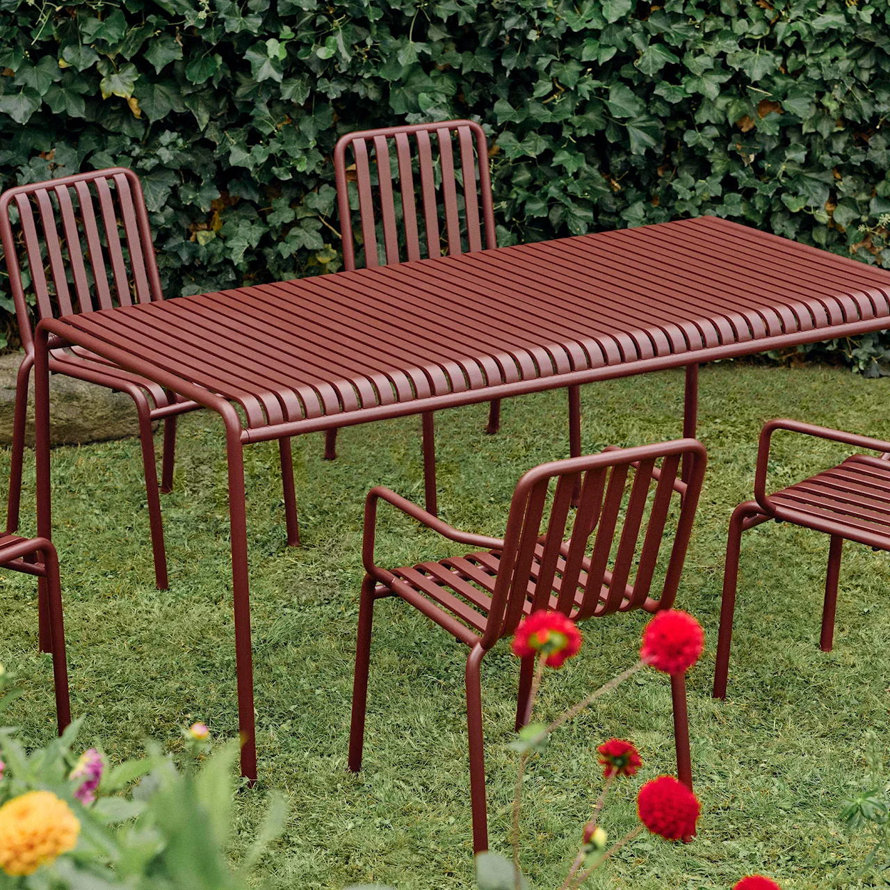 Palisade cover for garden table 170 cm, incl. 4 armchairs