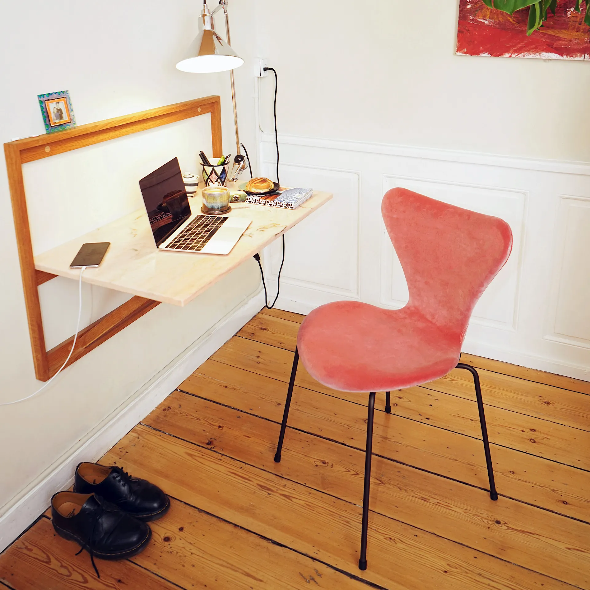 Series 7 chair 3107 fully upholstered velvet steel frame brown bronze - Fritz Hansen - Arne Jacobsen - NO GA