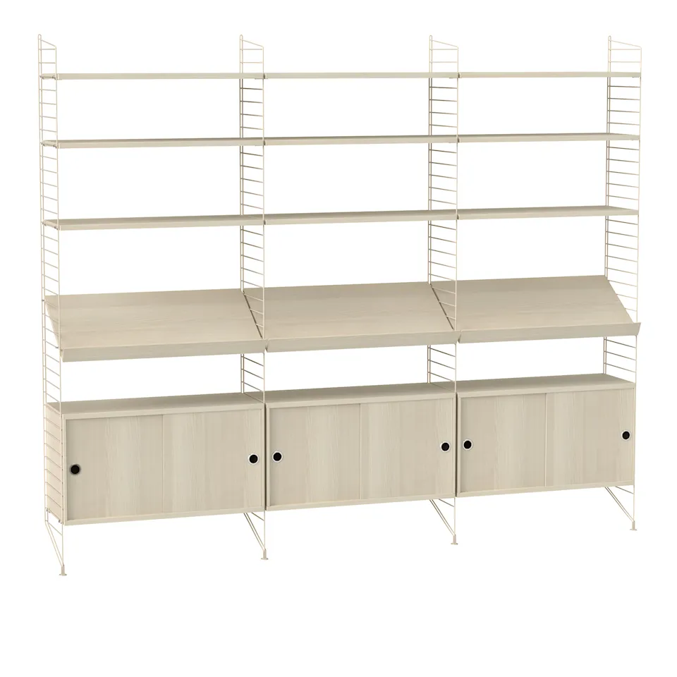 Living room shelving system G ash/beige