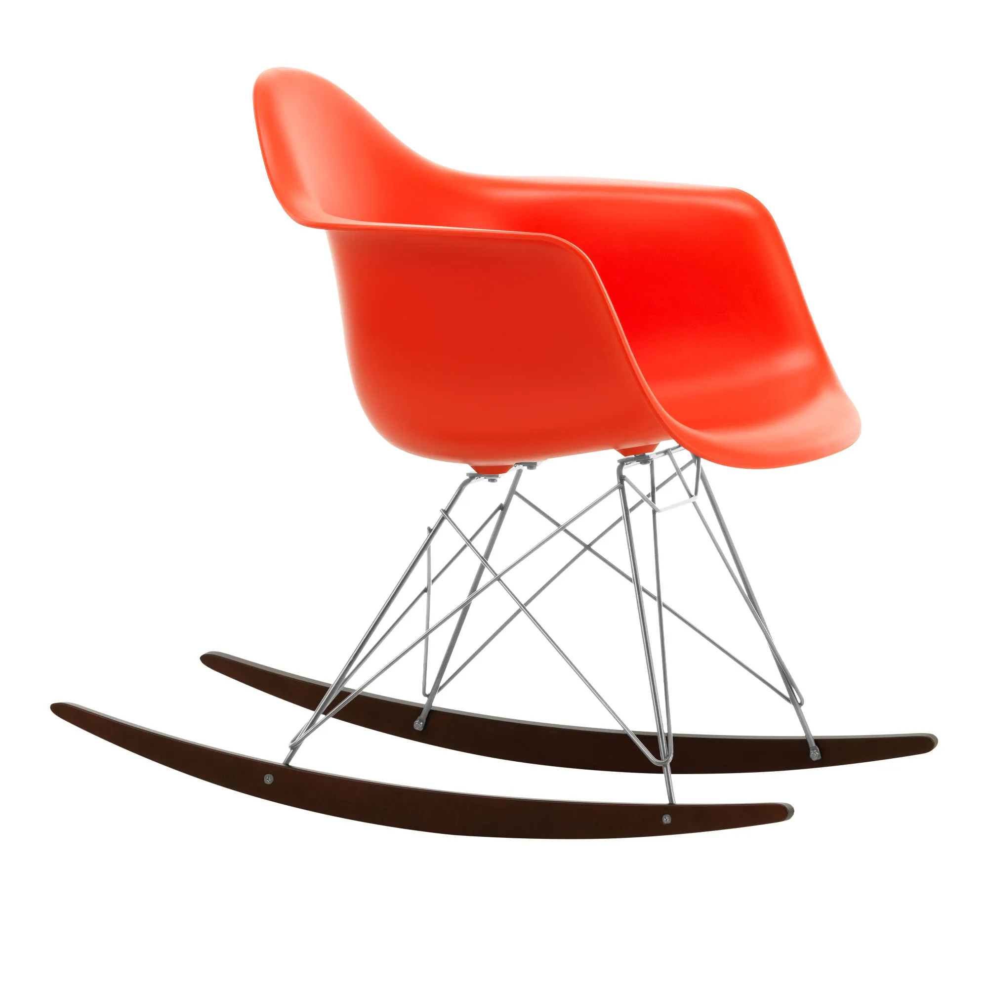 Eames RE Plastic Armchair RAR schommelstoel Chrome/Dark Maple - 1