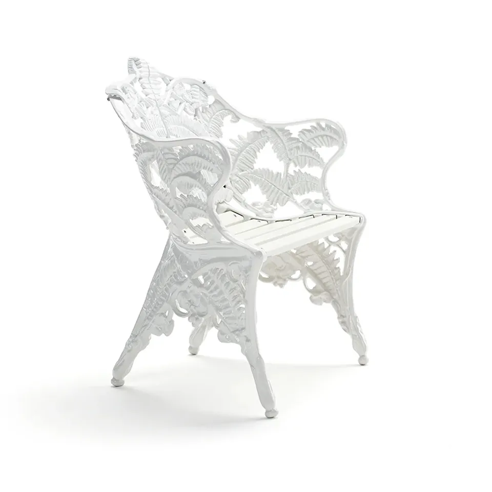 Armchair Classic - White Lacquered Pine Wood/White Lacquered Aluminium