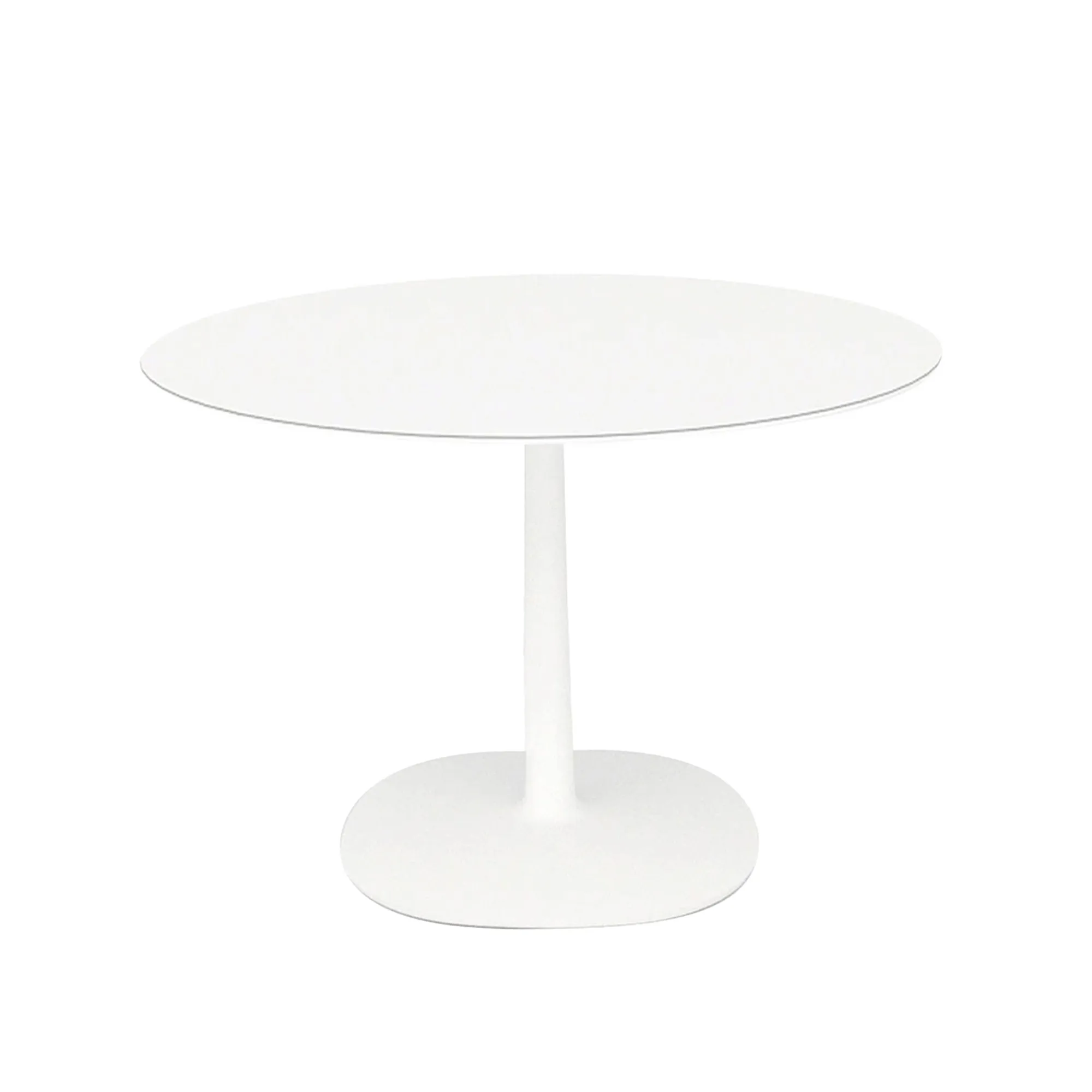 Multiplo 4083 round table Ø118 with large square base and white glass top - 1