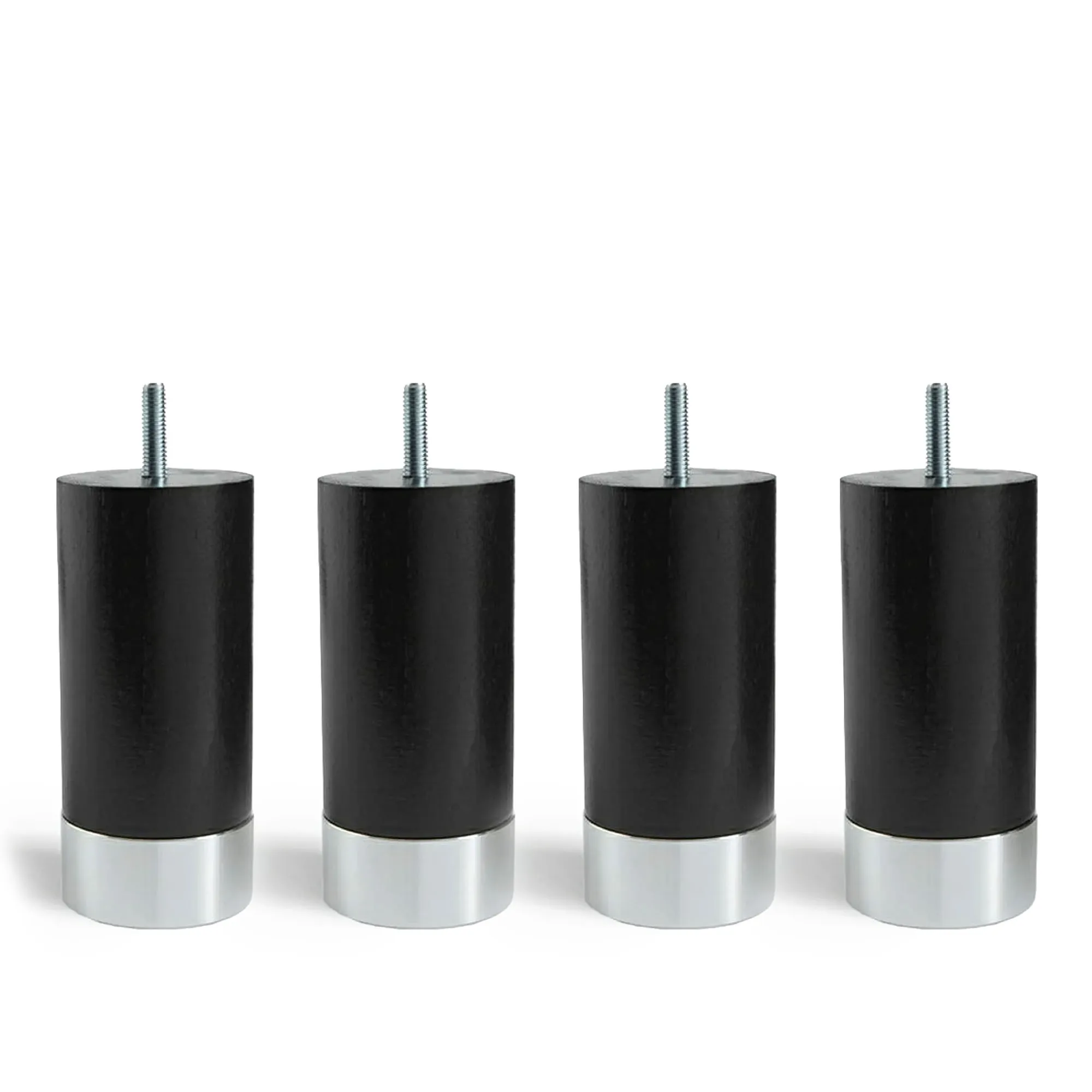 Cylinder Bed Leg Black with Alu. 4-pack - 1