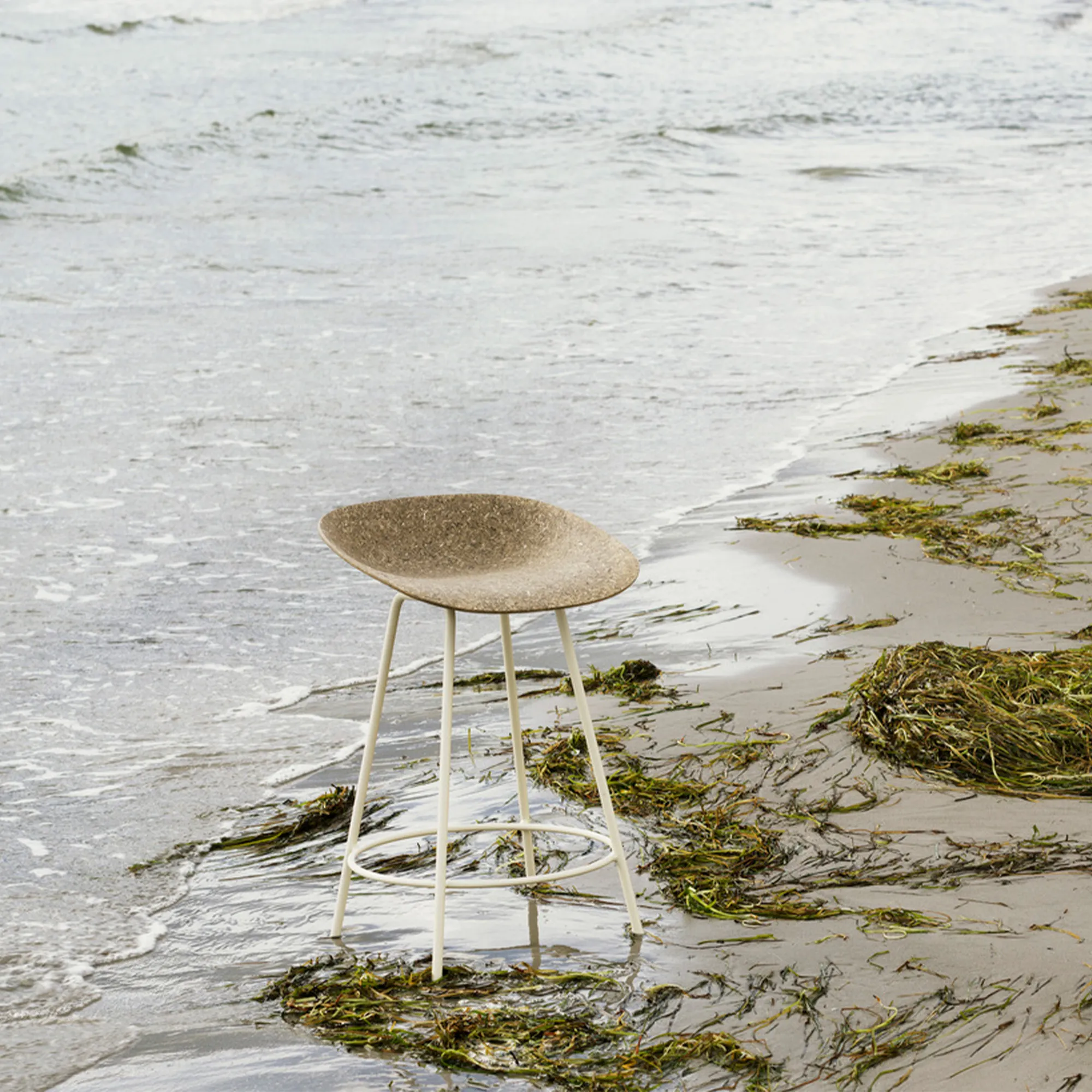 Mat Barstool 65 cm Cream Steel - 2