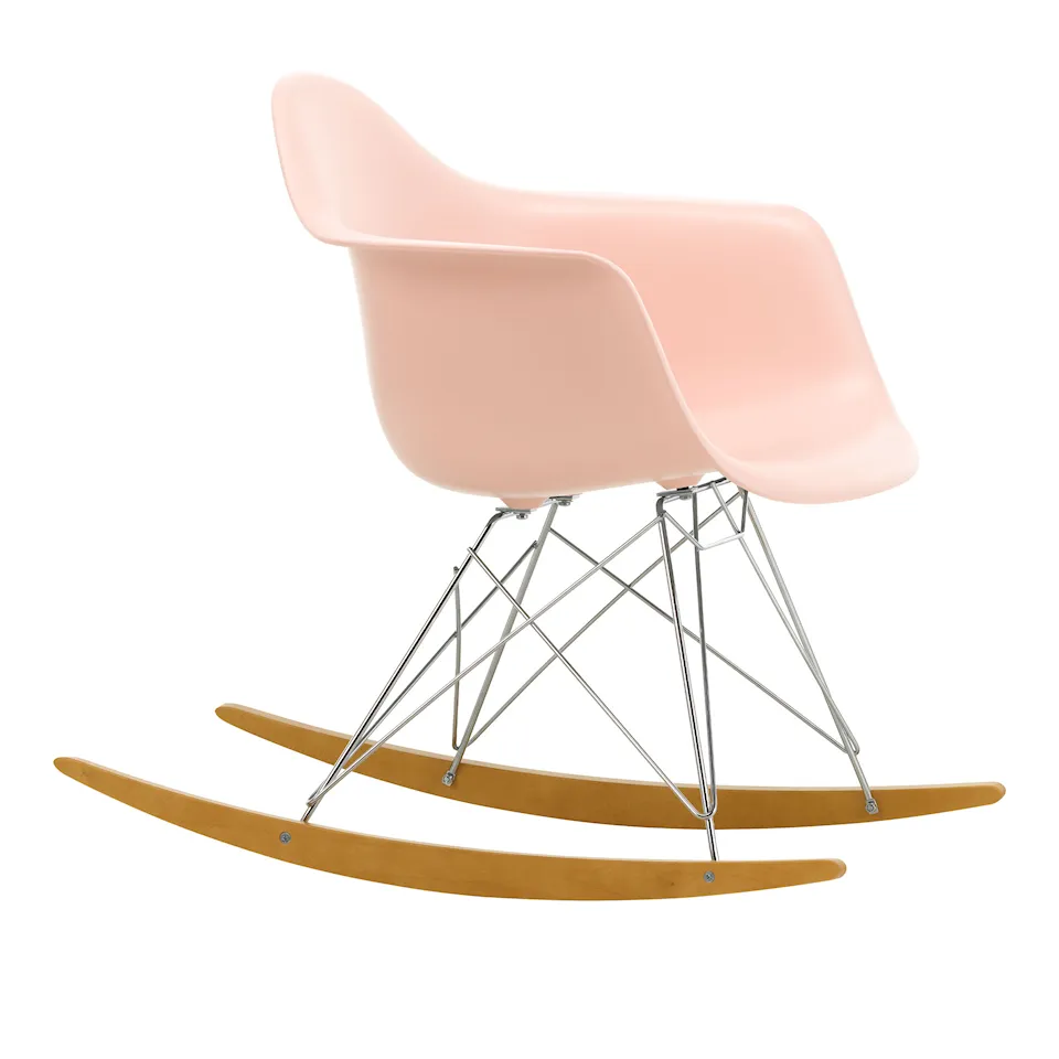 Eames RE Plastic Armchair RAR schommelstoel Chrome/Golden Maple