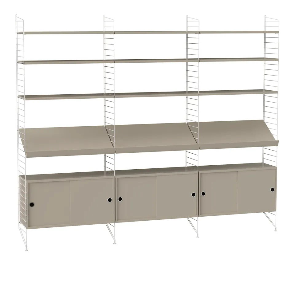 Stue reolsystem G beige/hvid