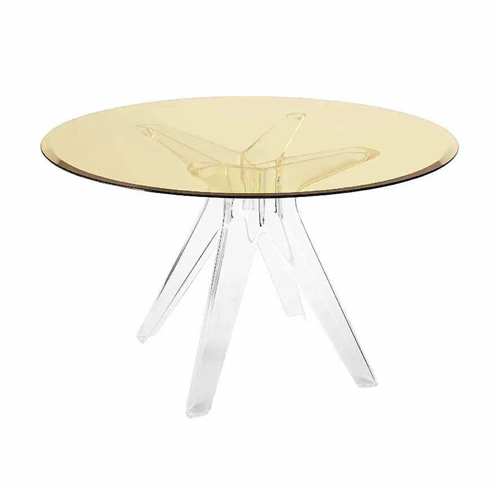 Sir Gio Table 3275 Ø120, Transparent, Yellow