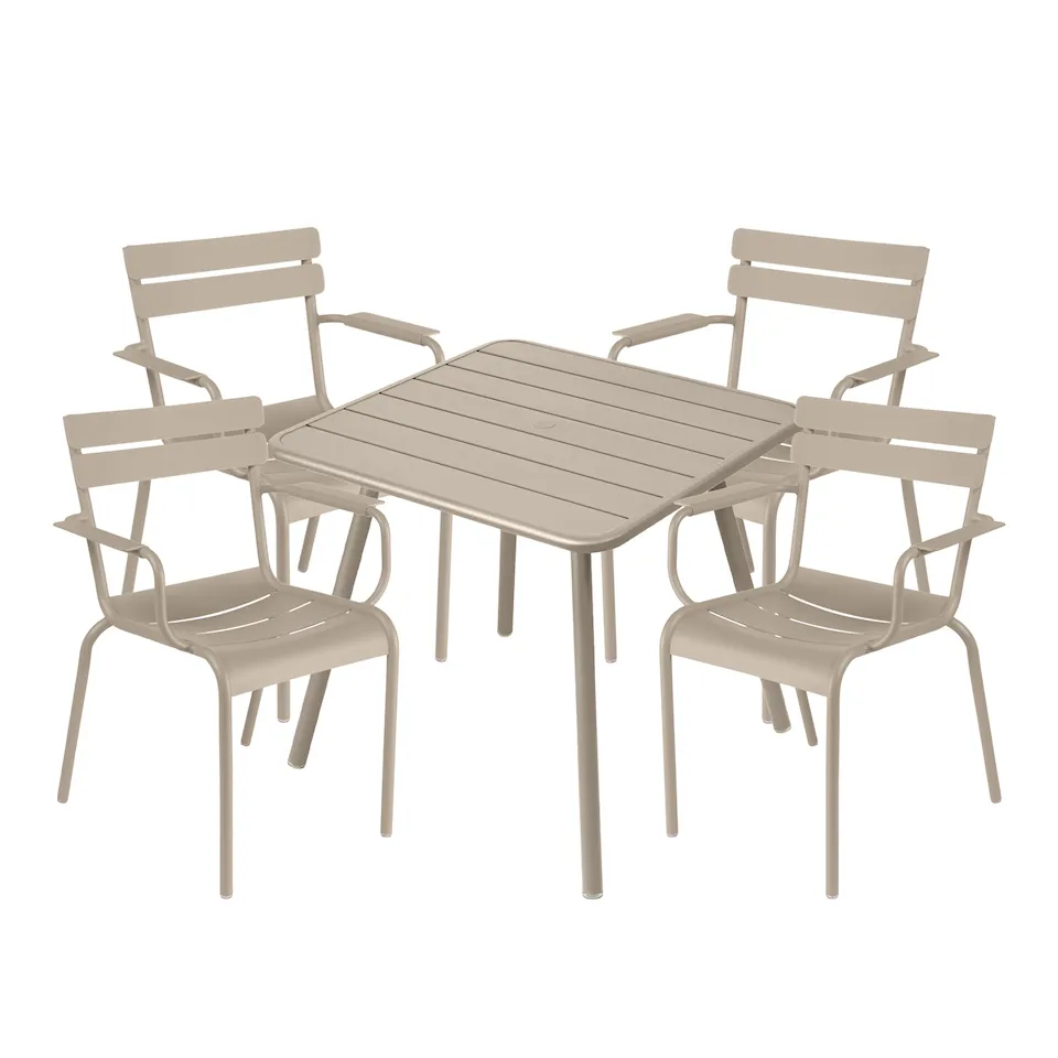 Luxembourg dining set four-legged table & 4 armchairs