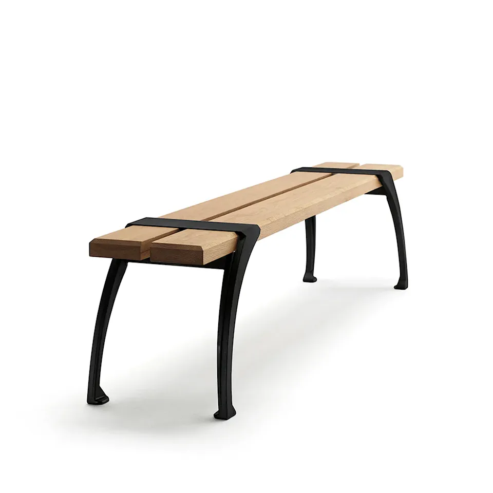 Bench Haga - Oiled Oak/Black Lacquered Aluminium