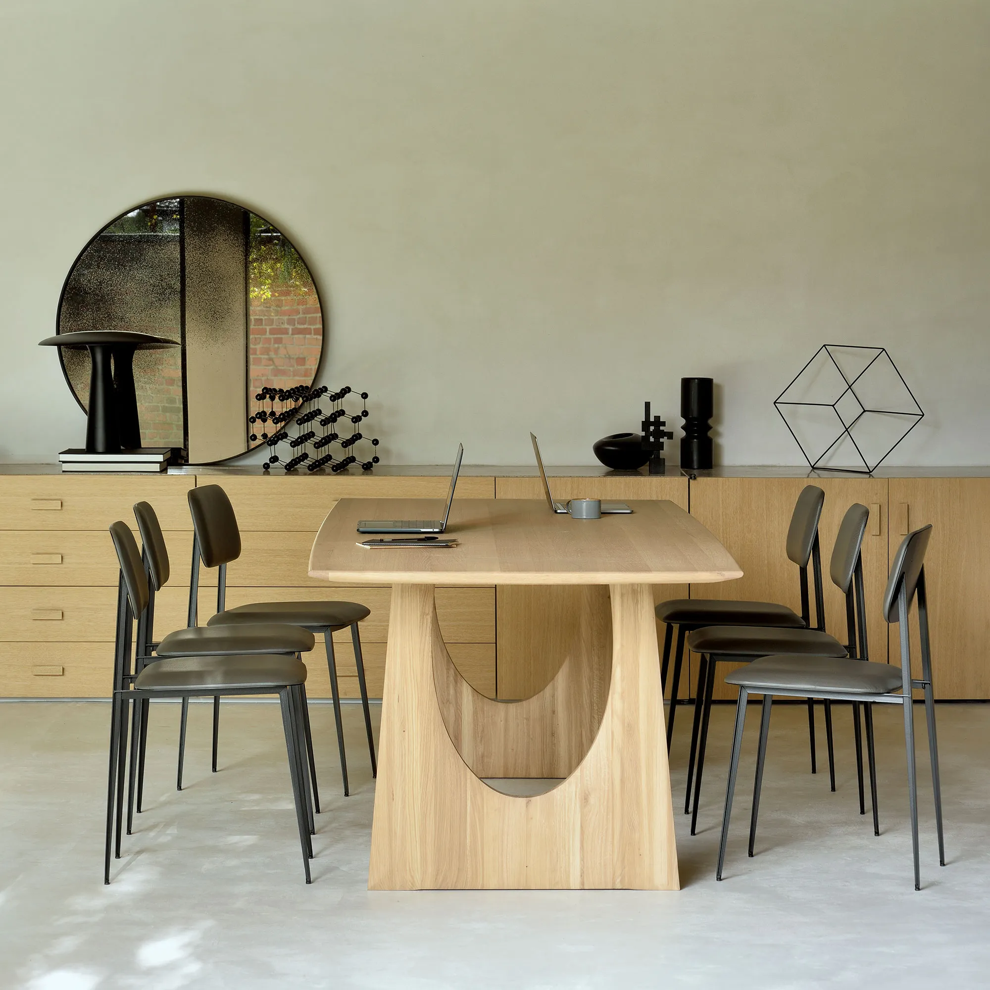 Geometric Dining Table Oak - 2