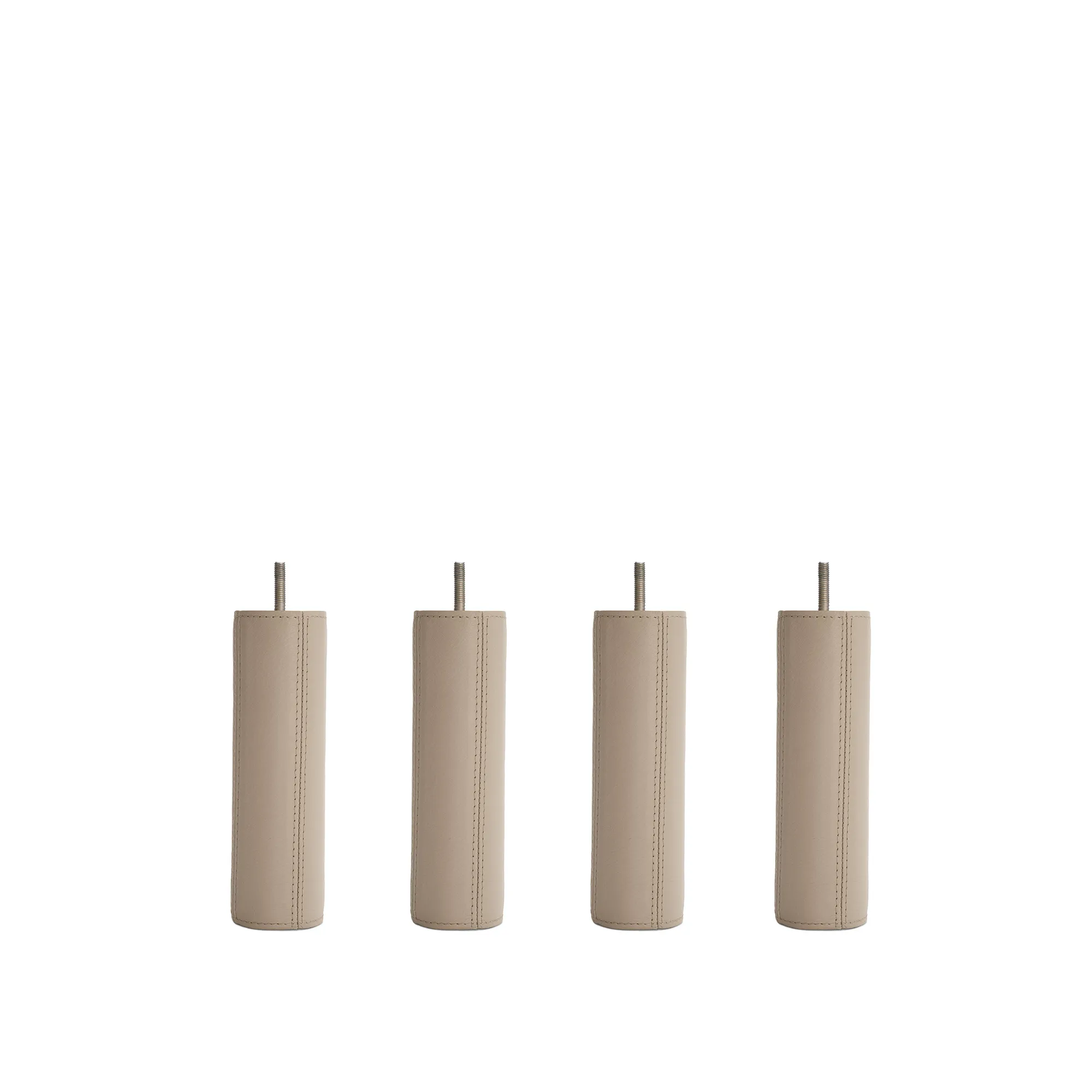 DUX SC bed legs round leather oatmeal 4-pack - 1