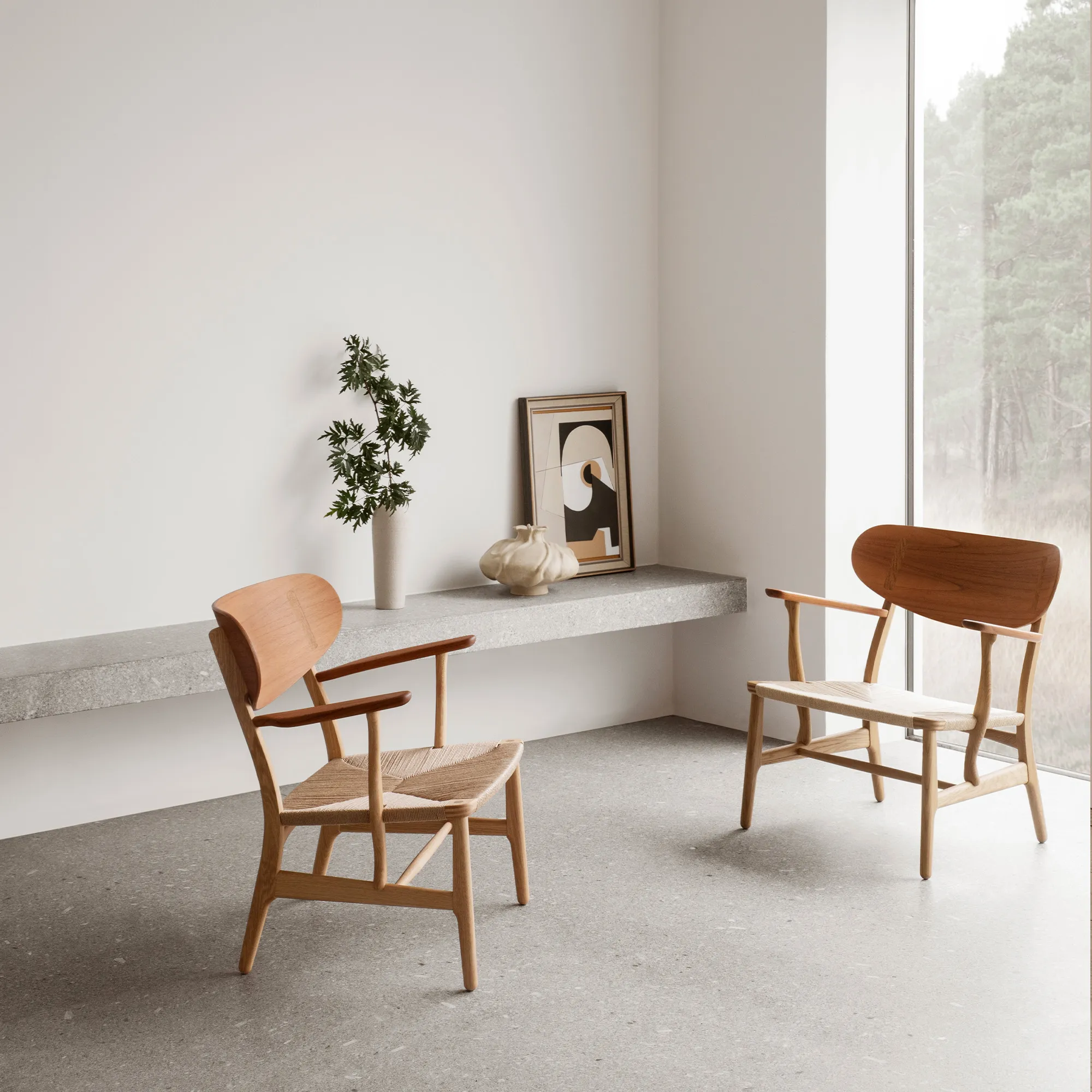 CH22 Armchair Oak/Natural Cord - 7