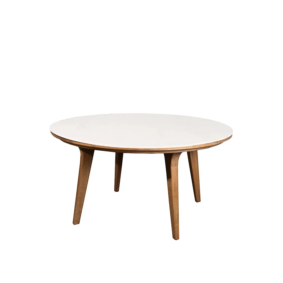 Aspect Dining Table Round, Travertin Look