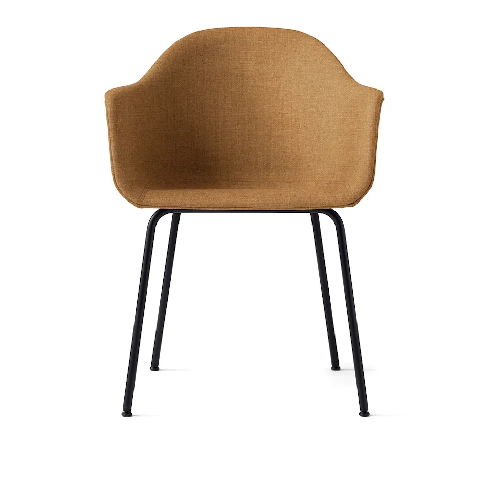 Harbour Dining Chair med polstring - Sort stål