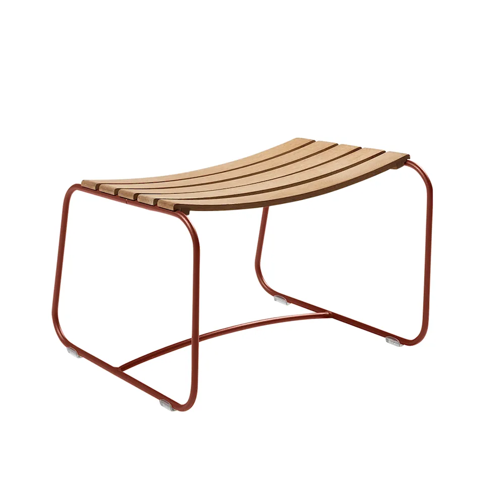 Surprising Teak Footrest, Red Ochre