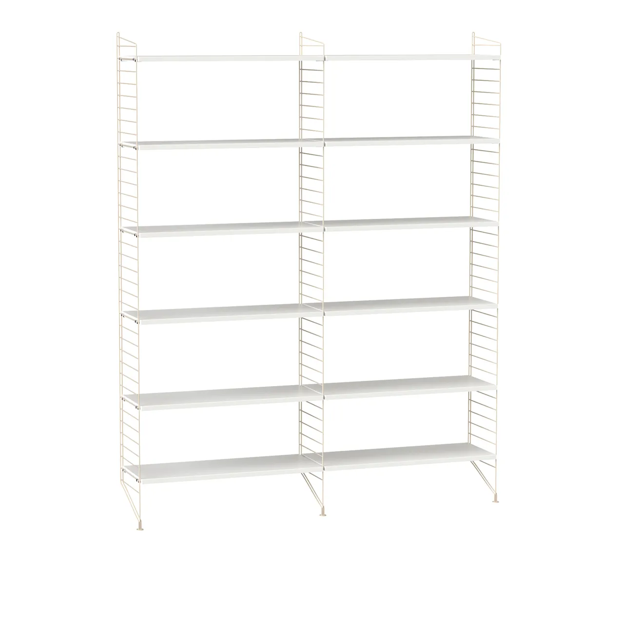 Living room shelving system A walnut/white