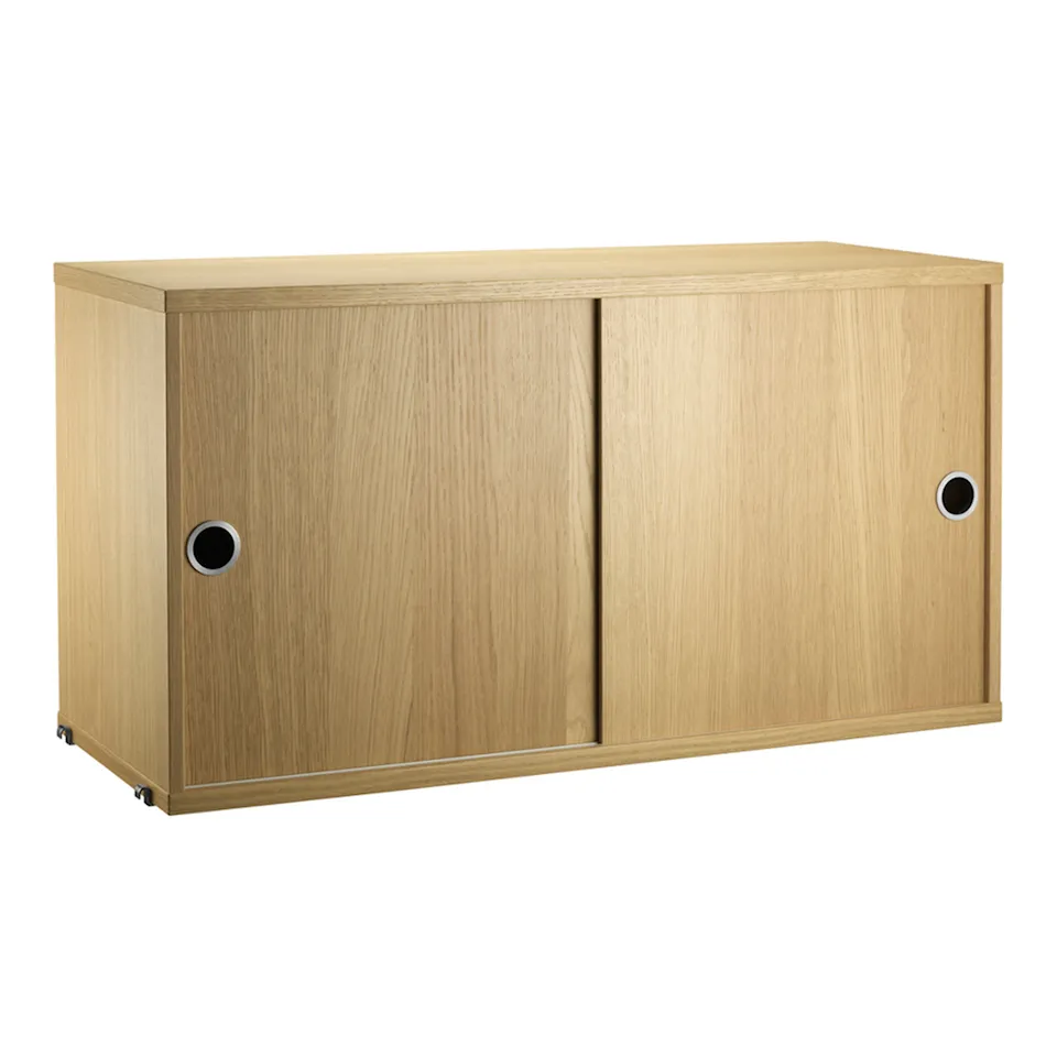 Kast met schuifdeuren 78x30cm eik