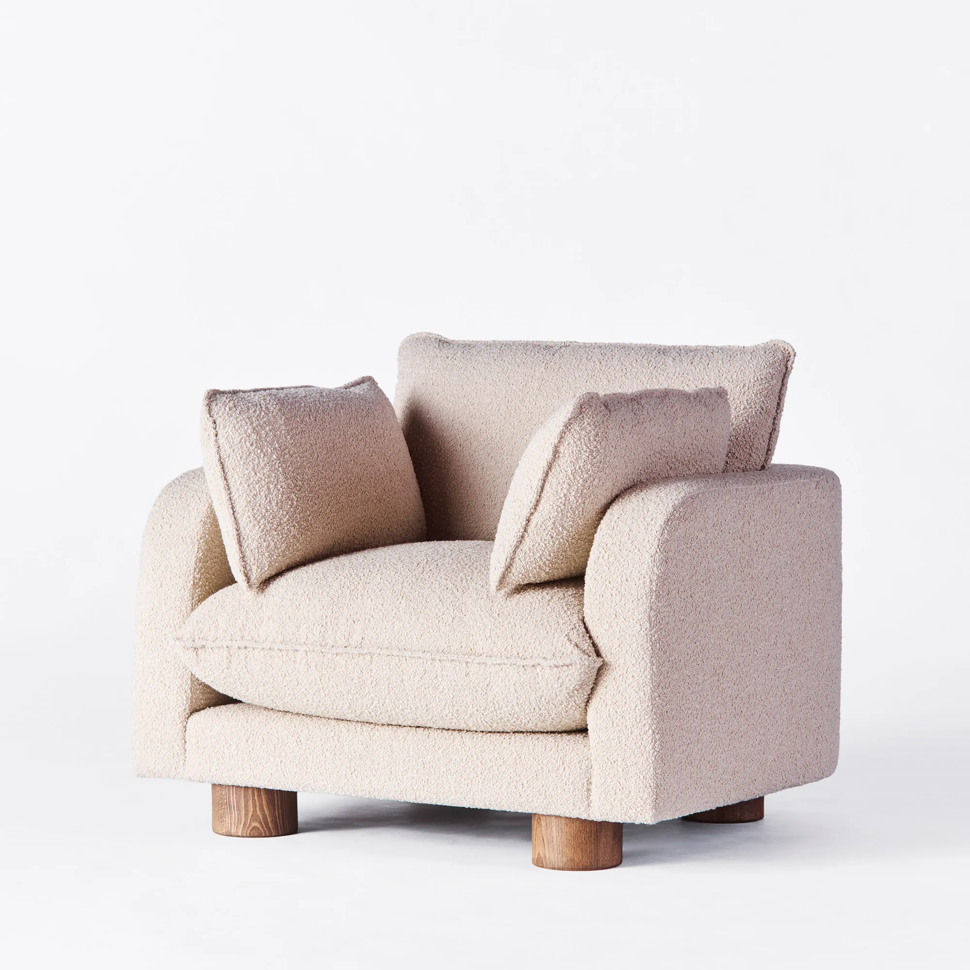 Miles bouclé -nojatuoli beige - 5