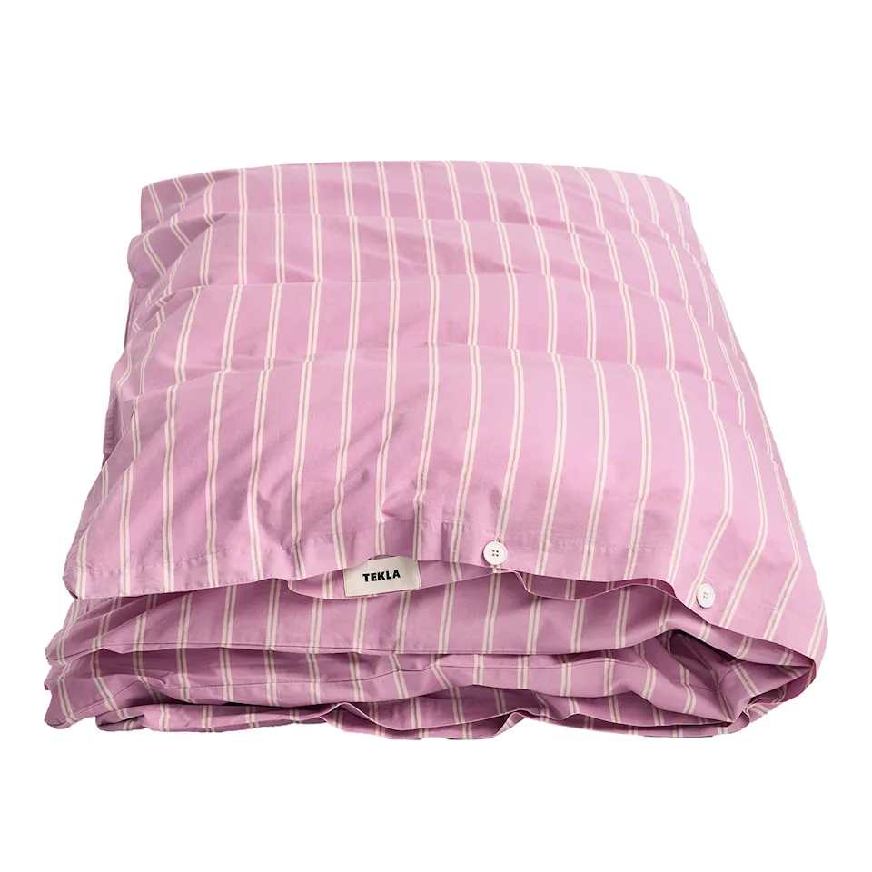 Percale Mallow Pink Stripes Duvet Cover