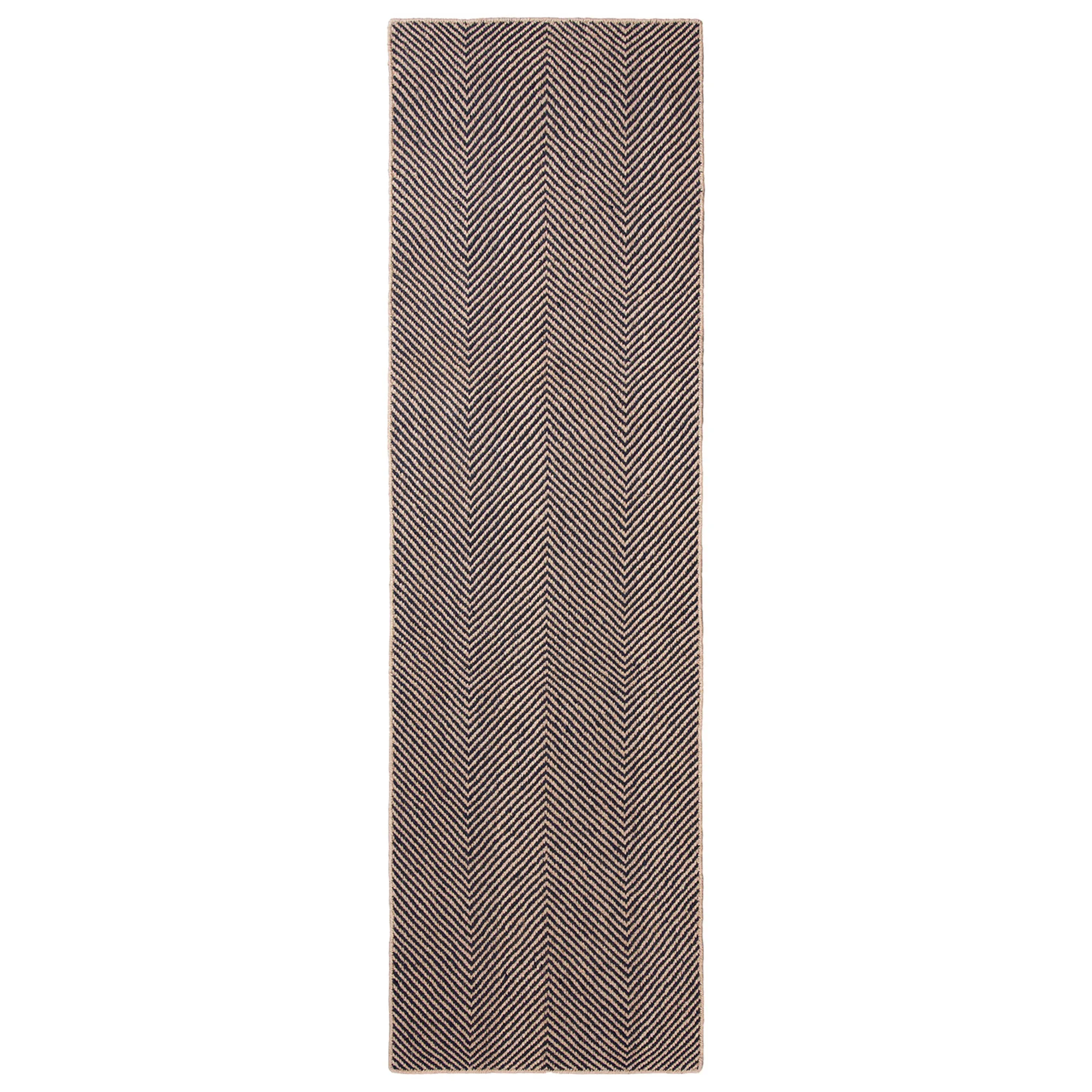 Jute Herringbone Natural/Black juuttimatto - 1