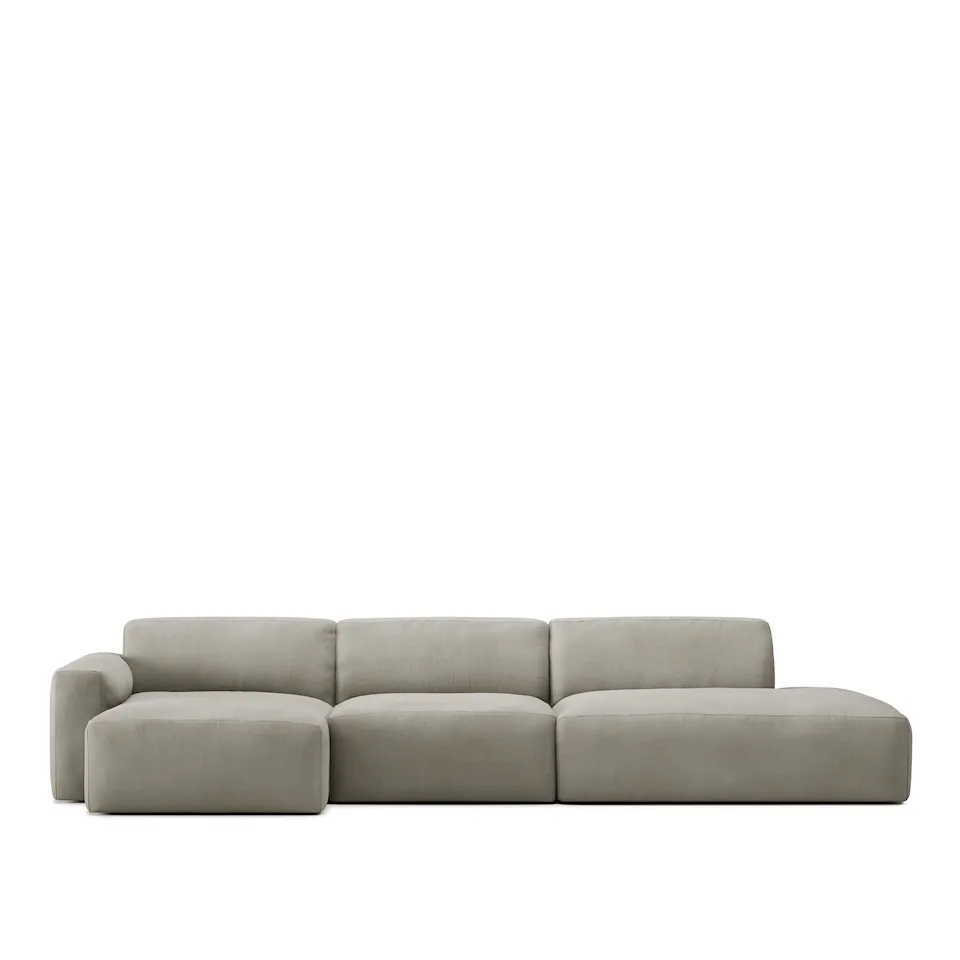 Brick 3-Seater Chaise Lounge Open End Right - Shadow Khaki