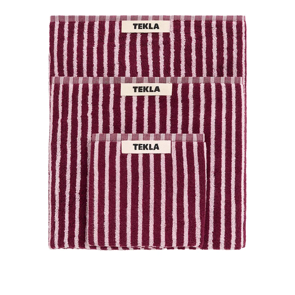 Terry Red & Rose Stripes håndklæde