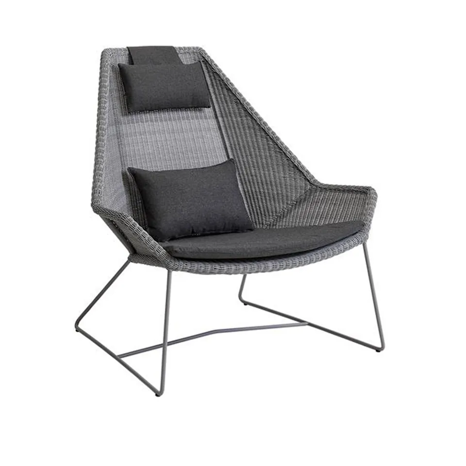 Breeze Highback Lænestol, White grey, Cane-Line Weave