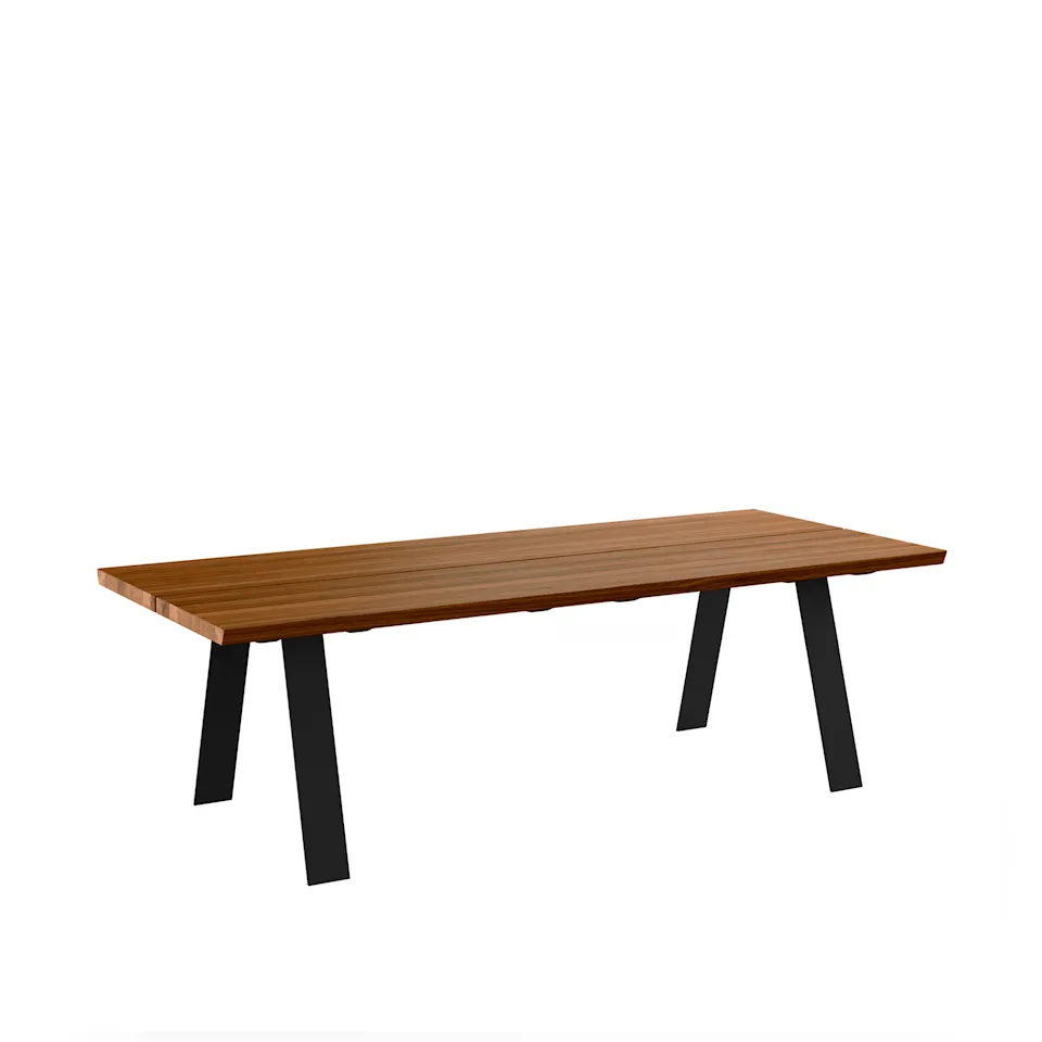 GM 3200 Plank Table, 210 x 100 cm, Tabletop in Oiled Walnut, 1 additional tabletop in matching wood, Base in black powder coated steel