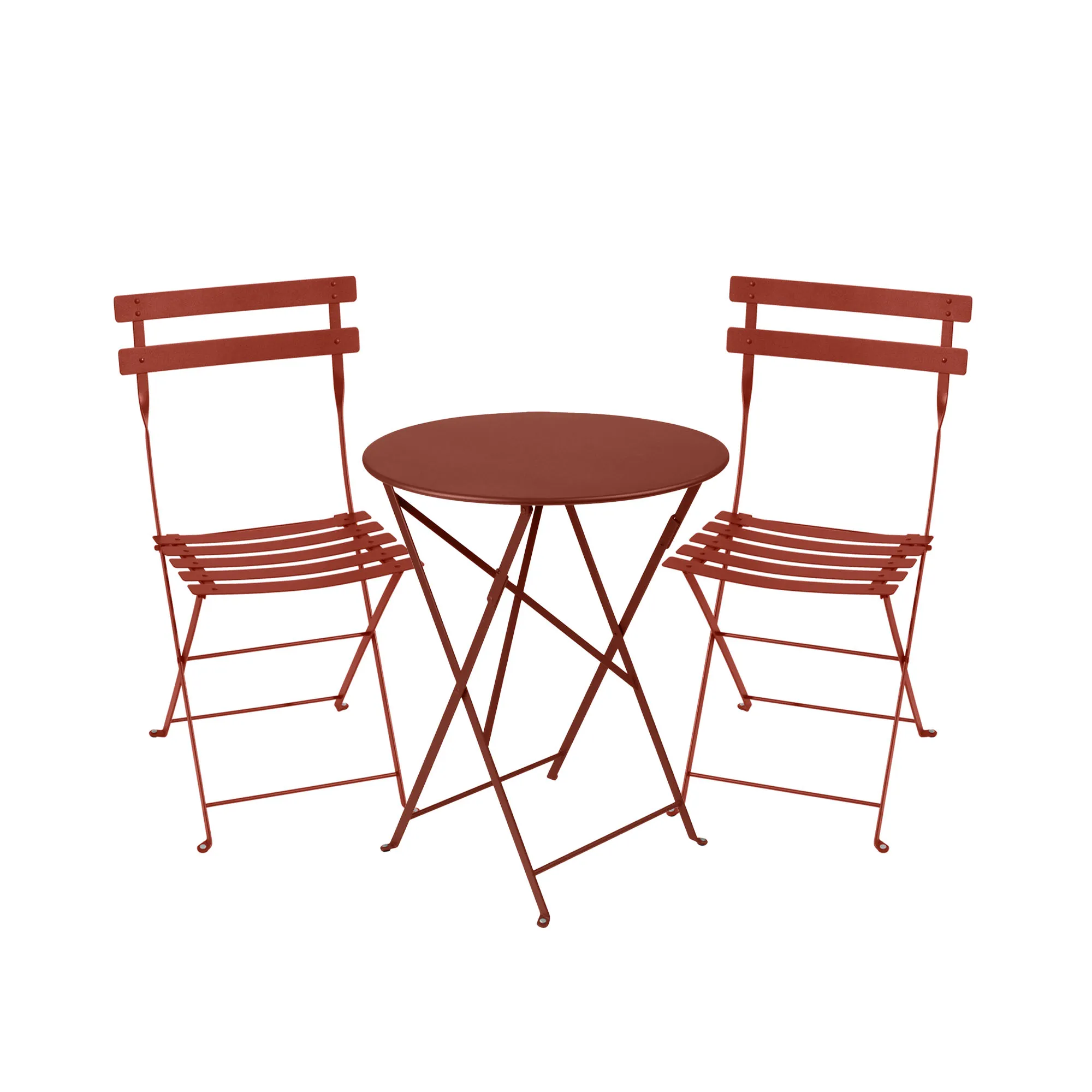 Bistro ruokaryhmä Ø60cm & 2 metalli tuolit - 1