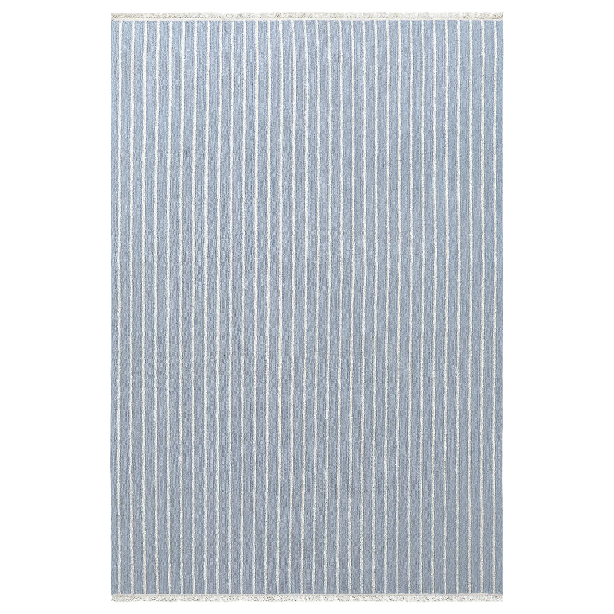 Shirt Stripe Blue wollen vloerkleed - 1