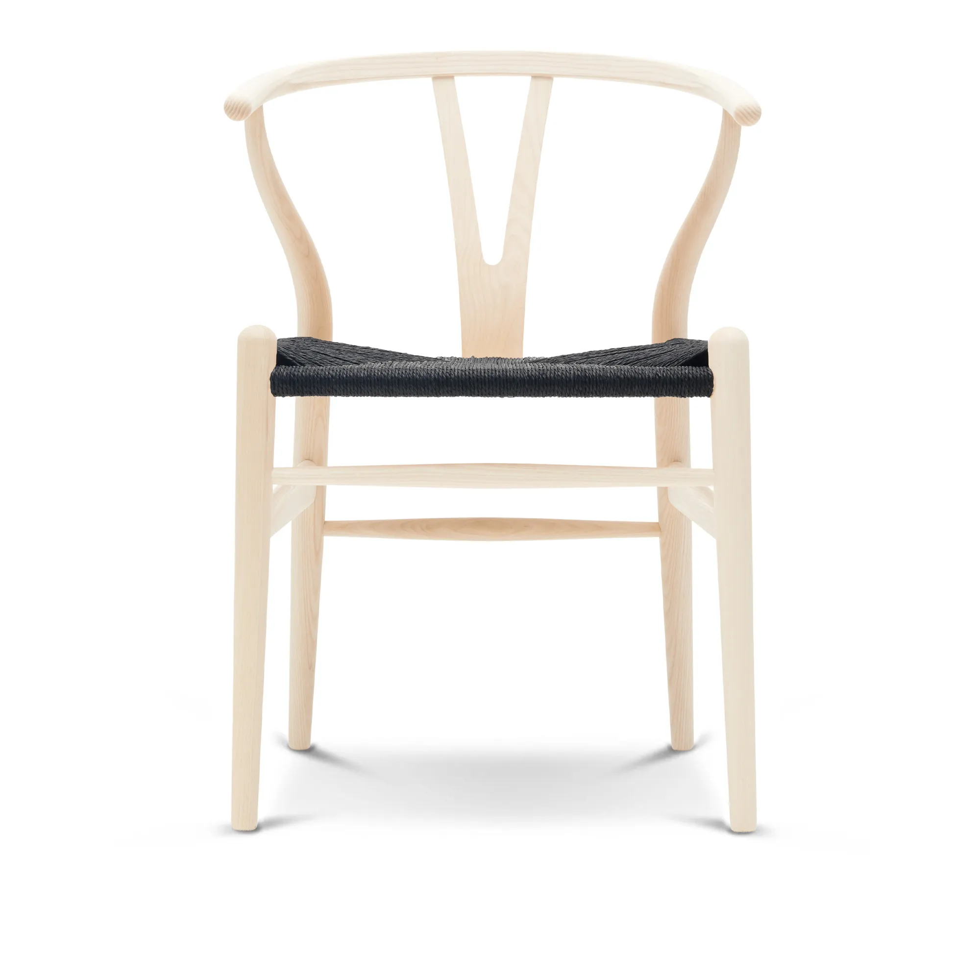 CH24 Wishbone Chair tuhka/musta punottu paperinaru - 1