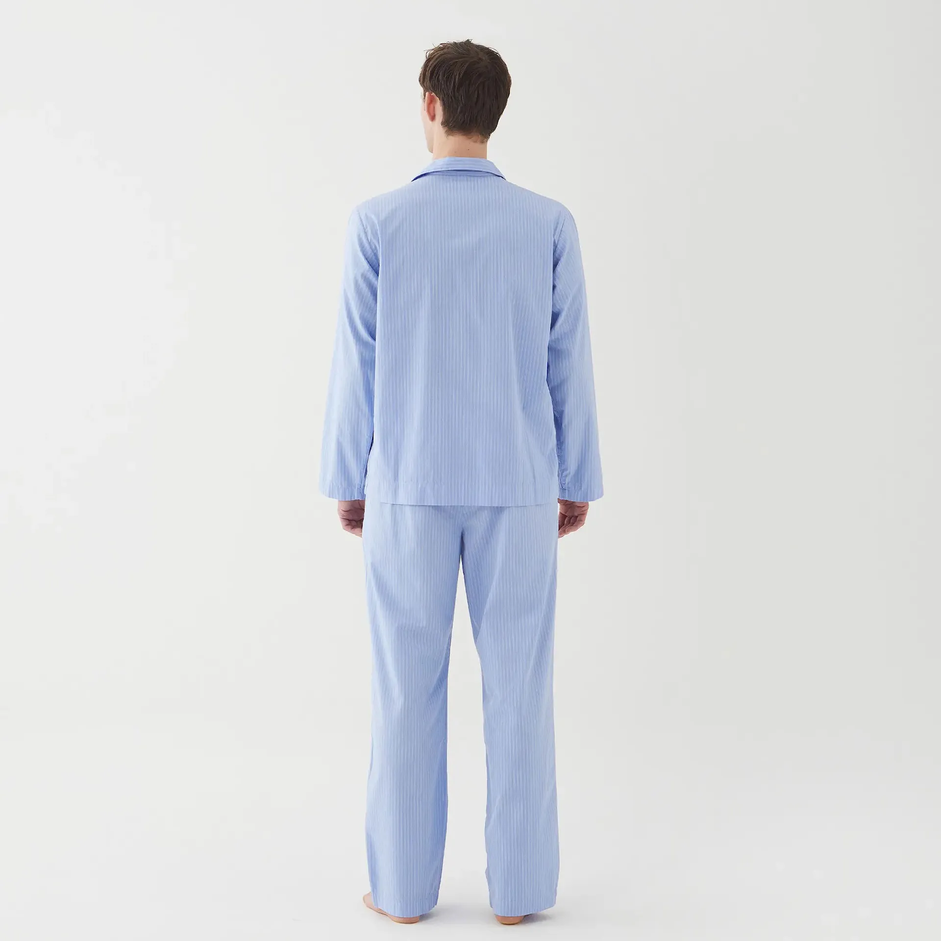 Poplin Pyjamas Pants Blue Pin Stripes - TEKLA - NO GA