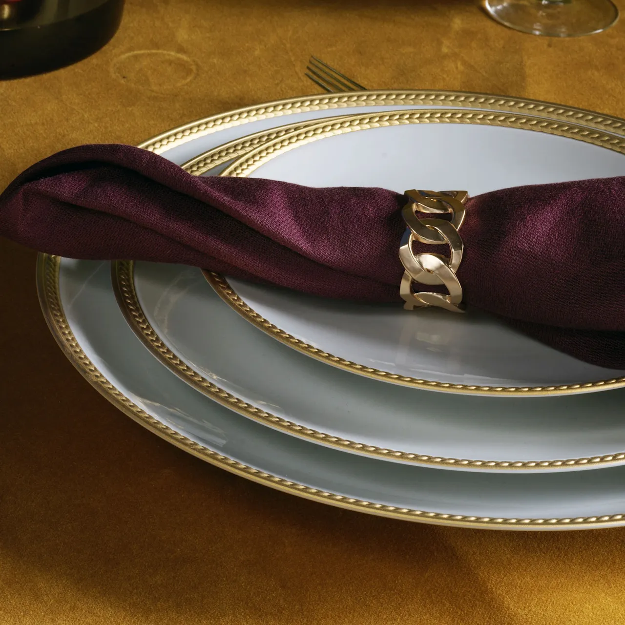 Cuban Link Napkin Rings - Set of 4