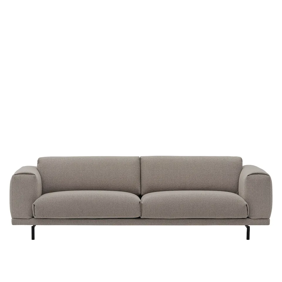 Rest sofa 3-seater black metal base