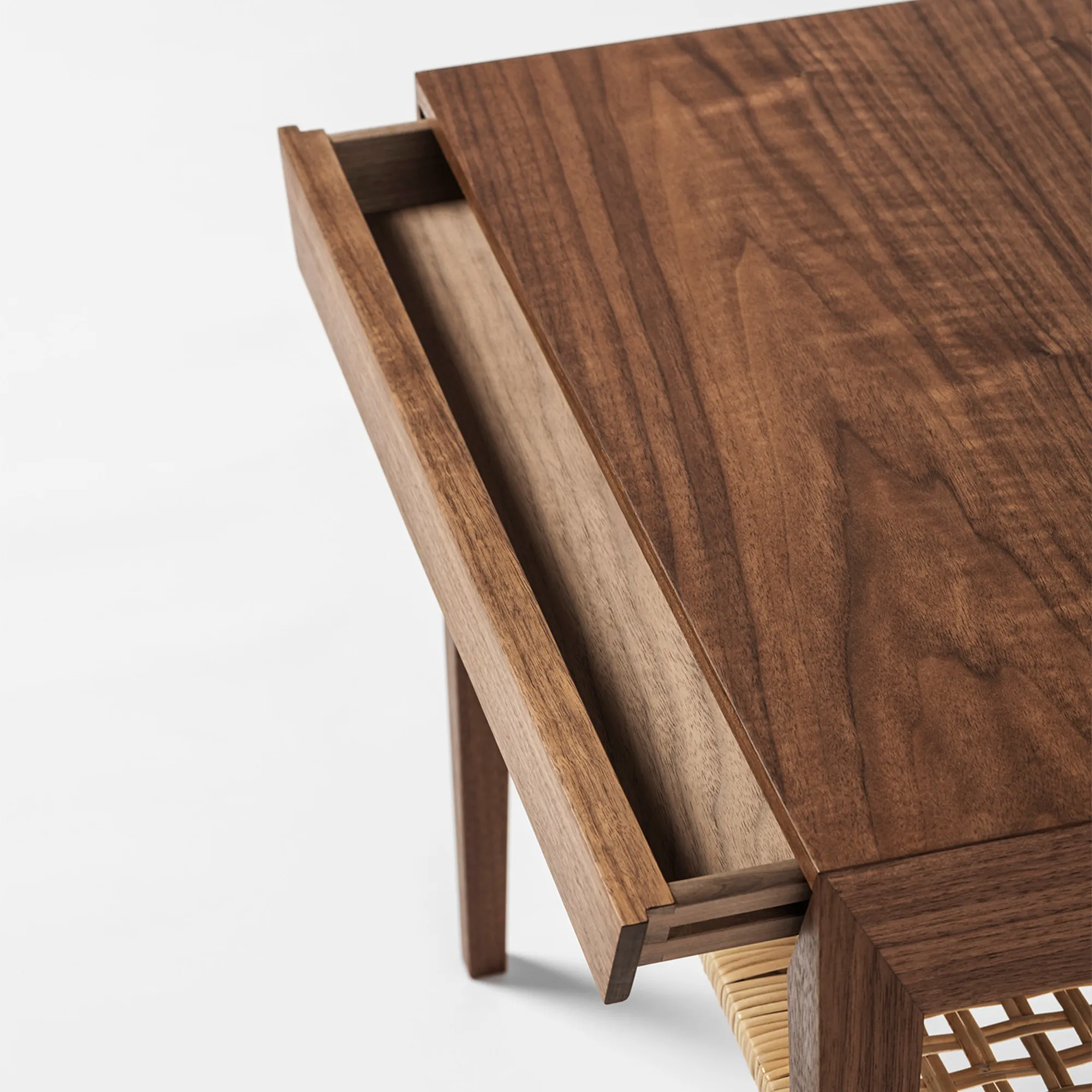 Model 35 Bedside Table Rattan Shelf - 11