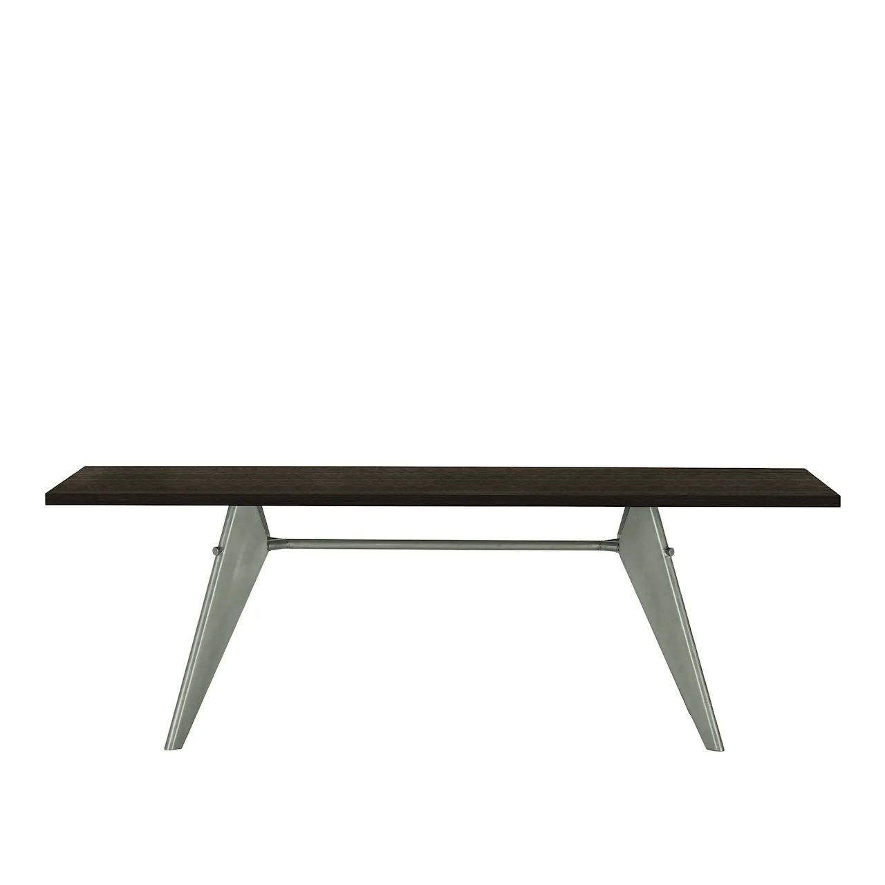 EM Table 220, Base Prouvé Gris Vermeer - Natural Oak Veneer