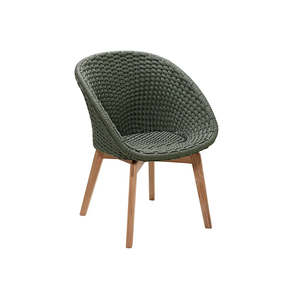 Peacock Stol, Teak / Dark Green