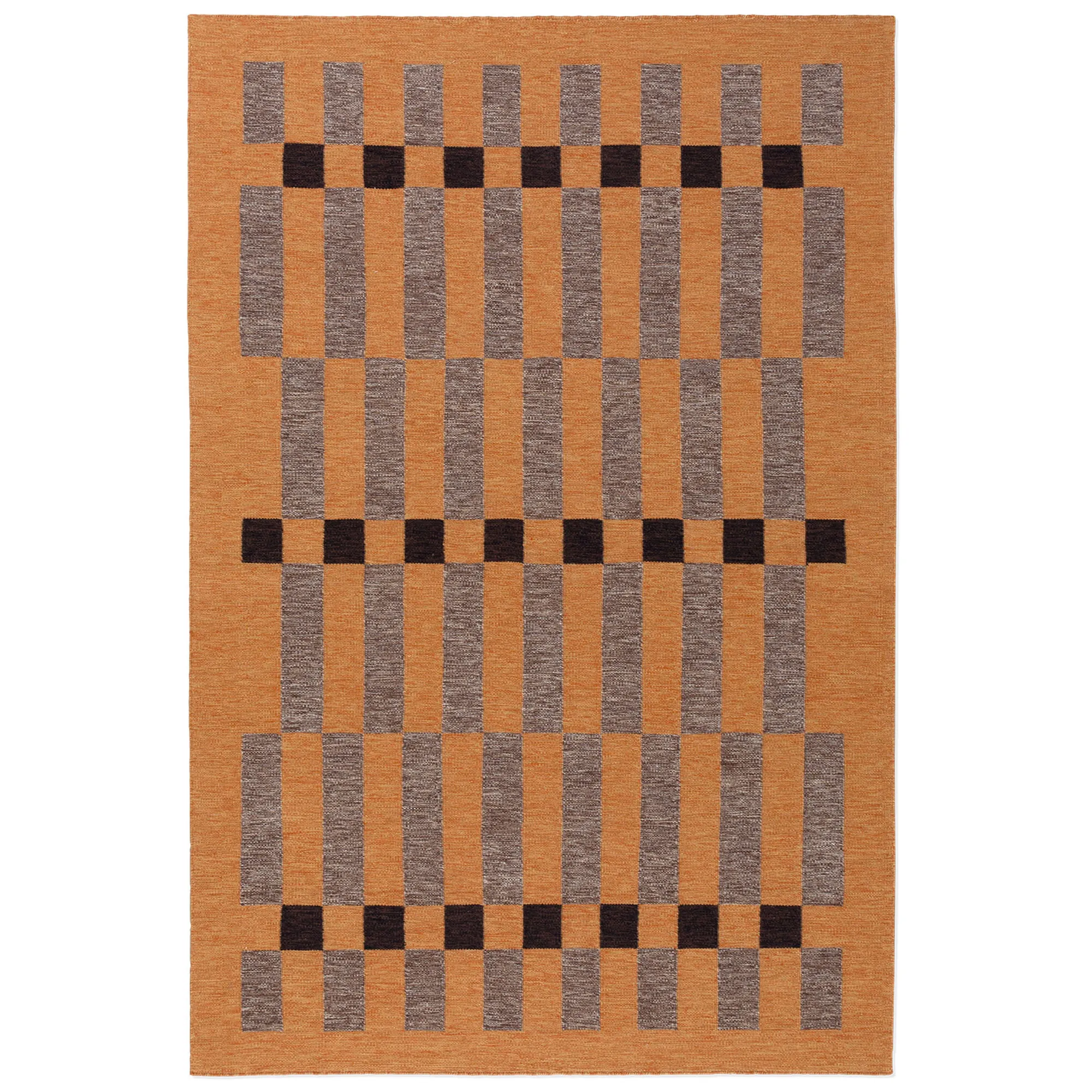 Tradition 01 Orange wool rug - 1