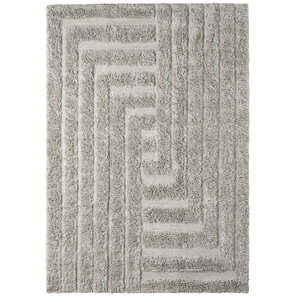 Shaggy Labyrinth Grey uldtæppe