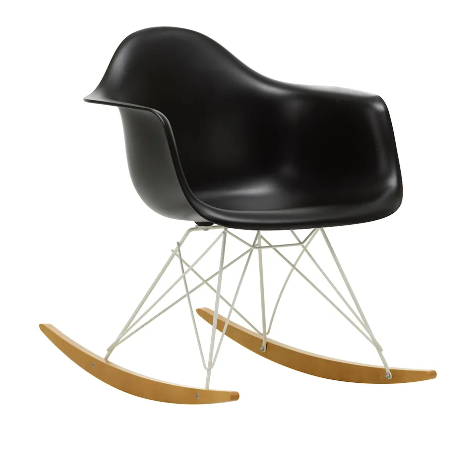 Eames RE Plastic Armchair RAR schommelstoel White/Golden Maple