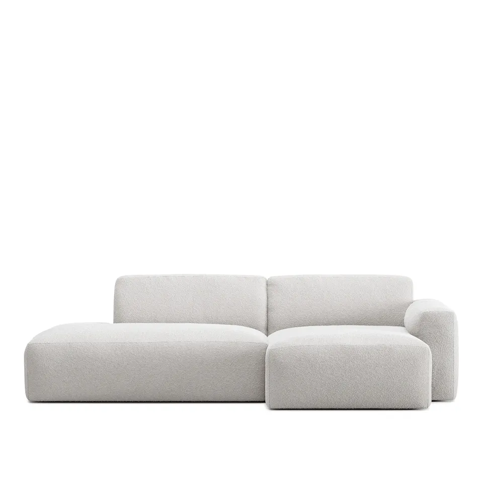 Brick 2-Seater Chaise Lounge Open End Left - Ascot White