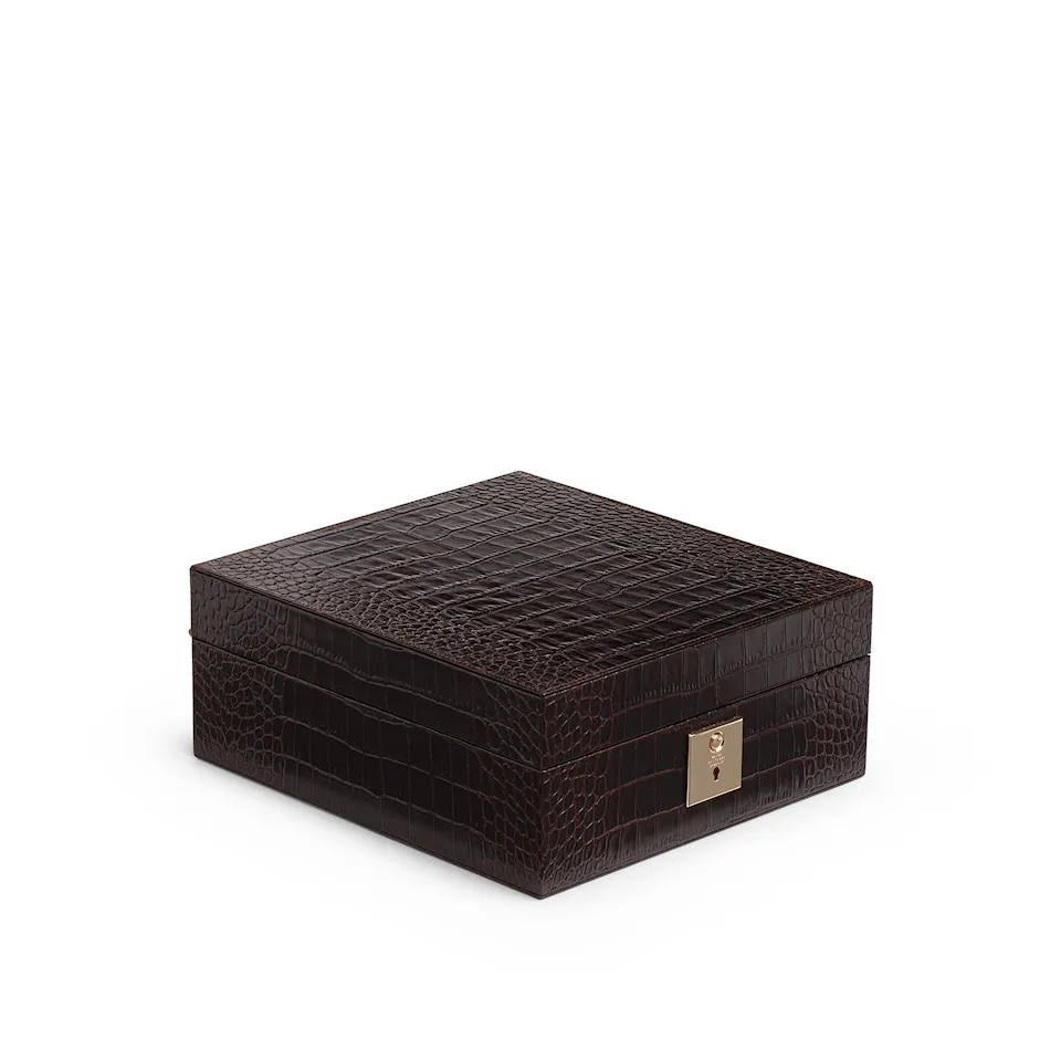 Mara Lockable Watch Box - Brown