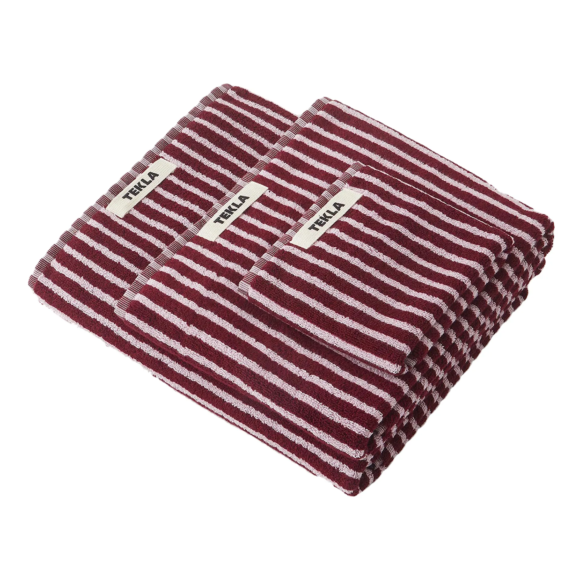 Terry Towel Striped Red  Rose - TEKLA - NO GA